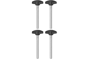 HARFINGTON 4pcs Tee Wing Thumb Screws M8 x 75mm Standard Male Thread Plastic T Knobs Handles Hand Clamping Knobs Grip Thumbscrew, Black