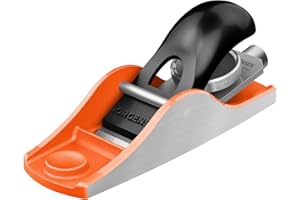 JORGENSEN 5-1/4" Wood Planer, Hand Planer for Woodworking, Low Angle Block Plane, Small Hand Plane for Detail Trimming, Wood Planing, Craft - Professional Ductile Iron Body, Adjustable Cutting Depth