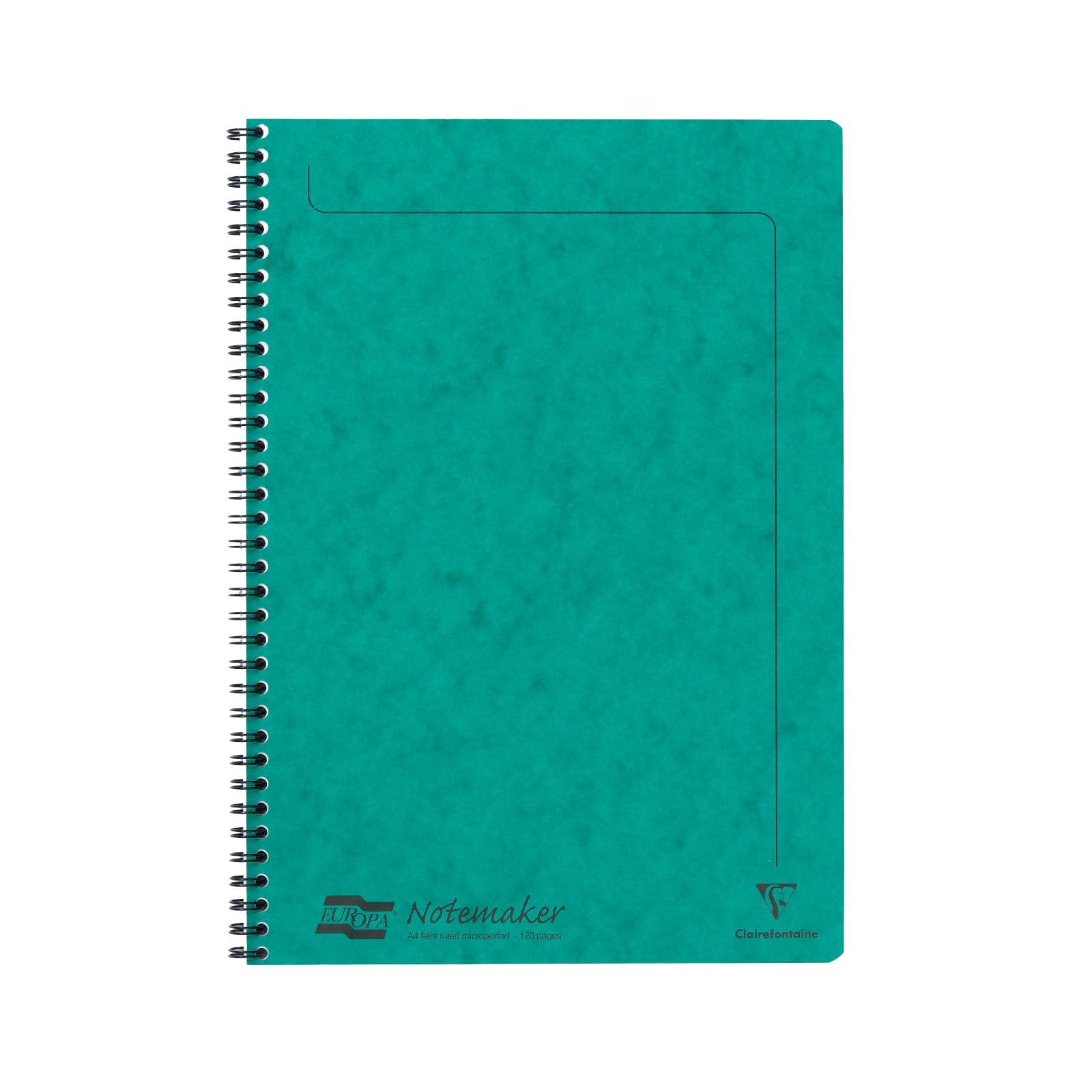 Clairefontaine 4863Z - One Notemakers Europa Spiral Notebook Green - A4 21 x 29,7 cm - 120 Detachable Ruled Pages - White Paper 90 g - Glossy Card Cover
