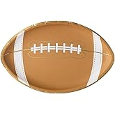 Bonjour Fête Football Diecut Paper Plates | Premium Party Supplies | Gold Foil | Game Day Gatherings, Super Bowl Tailgates, Sports-Themed Parties, & Celebrations | Pack of 8, 6.5" x 10"