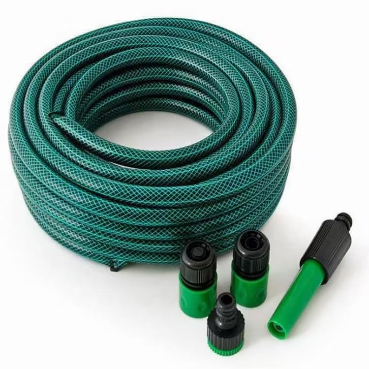 WESEN Garden Hose 5m/10m/15m/20m/30m/50m, 15m Garden Hose Pipe with Spray Nozzle and Fittings, 1/2" Diameter No Leaking&Kink Durable Water Hose for Garden/Gardening/Car/Washing (Green, 15M)