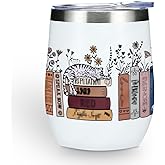 Inspired Tumbler Book Decor Book Lovers Gifts Bookish Coffee Mug Music Lover Gift for Women Grandma Appreciation Birthday Christmas 12 Oz Wine Tumbler Stainless Steel Coffee Thermos with Lid