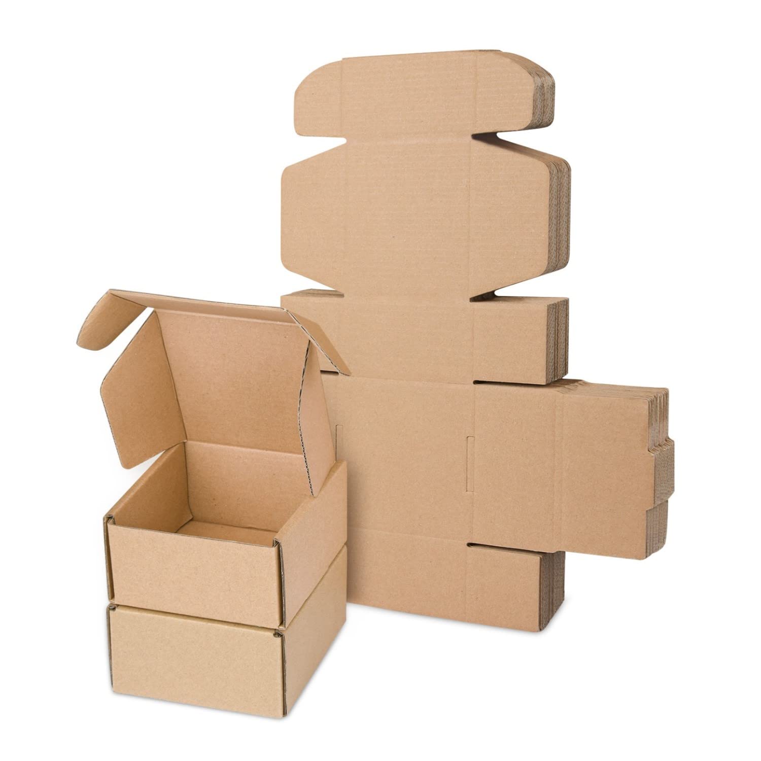 Corrugated Cardboard Shipping Boxes, 120×120×40mm Royal Mail Small Parcel PiP Postal Boxes, Brown Packaging Mailing Boxes for Business, Posting, Storing or Gift(25 Pieces)