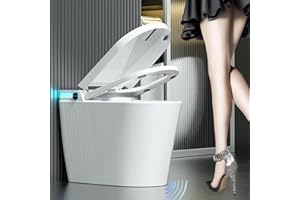 VIDEC Electric Bidet Smart Toilet, Auto Open/Close Lid & Seat with Radar and Foot Sensor, Auto Flushing, Unlimited & Filtered Warm Water, 6 Modes Spa Wash, Warm Air Dryer. 20-year warranty.(TD-69E)