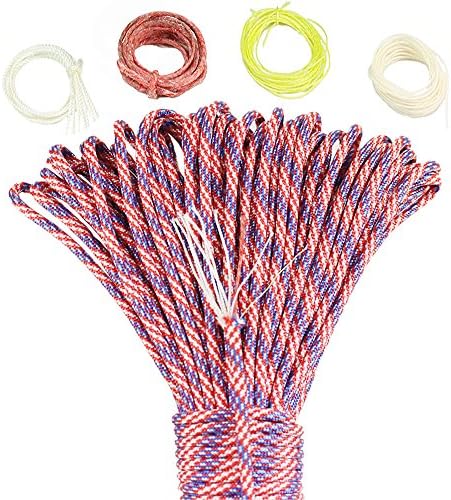 Survival Paracord Parachute Fire Cord Survival Cord Fire Paracord Tinder Fire Starter/PE Fishing Line/Cotton Thread 380LB Commercial Grade