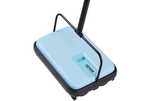 VEVOR Carpet Sweeper Manual, Floor Sweeper with 300 ml Dustbin Capacity Easy to Empty, 6.7 inch Cleaning Width for Home Offic