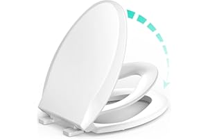 UMING Elongated Toilet Seat with Built-in Potty Training Seat for Toddlers& Adults, Slow Close, Never Loosen, Heavy Duty, Ergonomic, Space Saving Toddler Toilet Seat(Elongated 18.5", Oval)