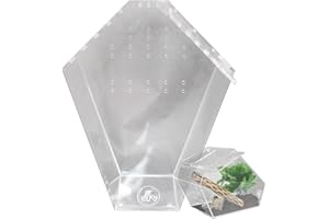 AUTHENTIC JOY Coffin Shaped Jumping Spider Enclosure 9.5”x7.5”x5” Tarantula Enclosure Reptile Terrarium w/Sliding Magnetic Door. Great Reptile Tank Acrylic Aquarium Spider Box for Terrestrial or Arboreal Animal.