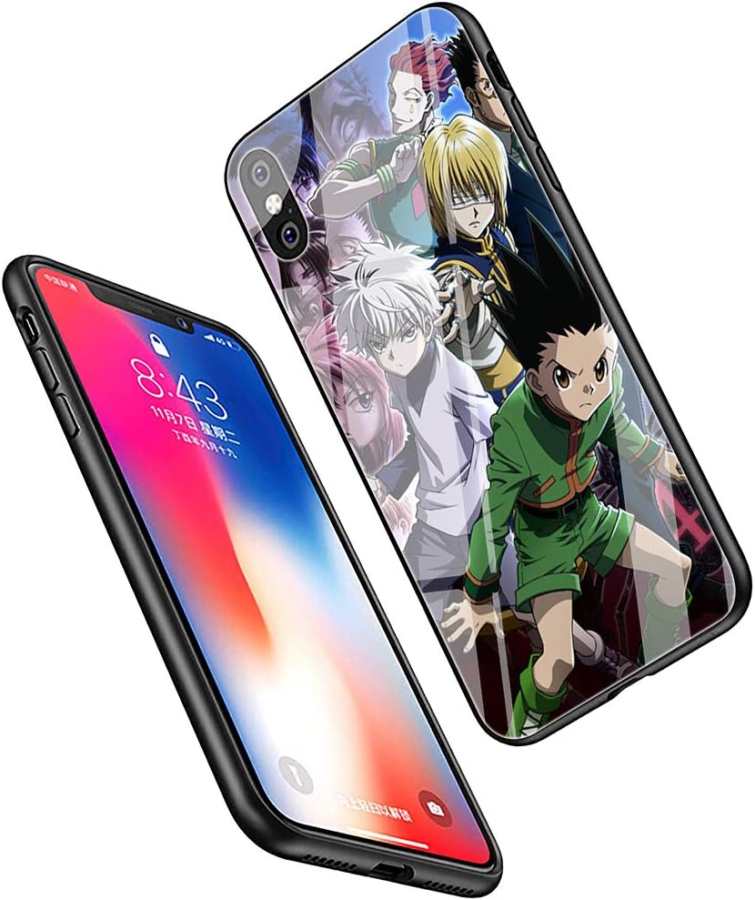 LiangChu 9H Tempered Glass iPhone XR Cases, LC-87 Hunter x Hunter Design Printing Shockproof Anti-Scratch Soft Silicone TPU Cover Phone Case for Apple iPhone XR