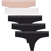 Lucky Brand Women's Underwear - 5 Pack Stretch Thong Panties