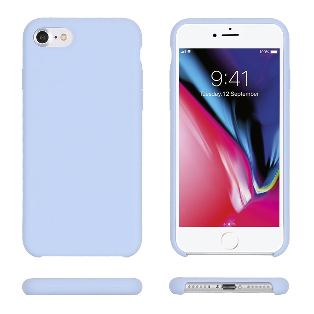 iPhone 8 Case, iPhone 7 Case, Casegory iPhone 7/8 Cover with Liquid Silicone Gel Rubber and Soft Microfiber Cloth Case for Apple Mobile Phone iPhone 8 and iPhone 7 (4.7inch)(Light Blue)