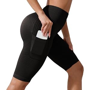 FBDTDB 3D Leggings Cellulite Compression Anti Cellulite Shorts Butt Lifting Tummy Control Gym Yoga Pants with Pockets