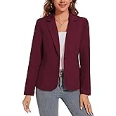 LADI TREND Women's Button Front Blazer Jackets Long Sleeve Lapel Business Casual Office Work Lightweight Blazers with Pocket