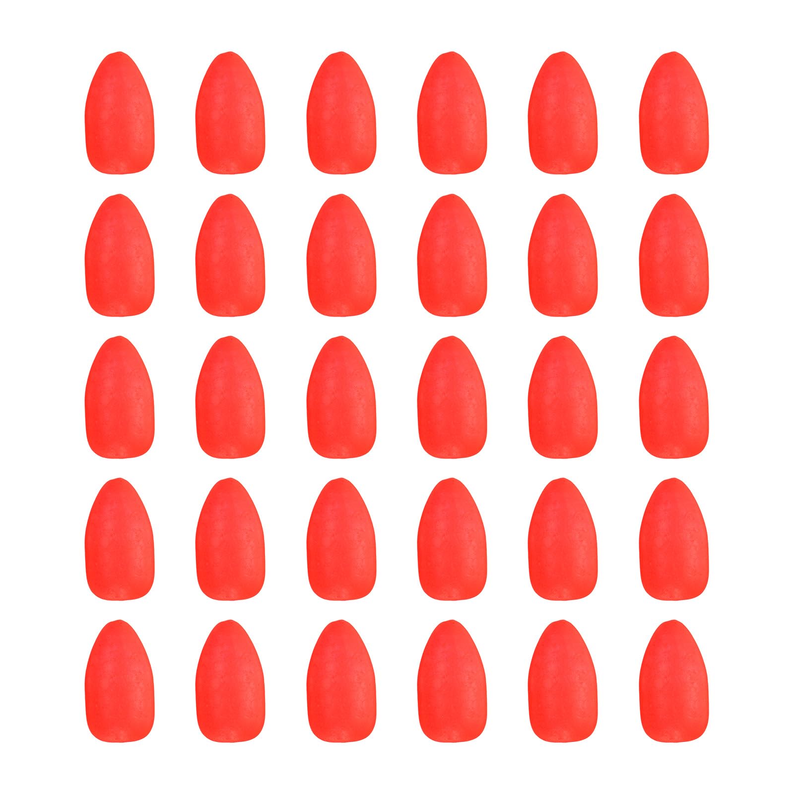 PATIKIL Fishing Foam Floats 0.8 Inch, 30Pcs Oval Snell Floats Fly Fishing Strike Indicator for Pompano Rig Trout Catfish Walleye, Red