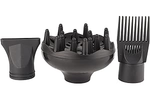 Hair Dryer Attachment Set, Blow Dryer Diffuser,3Pcs/Set Hair Dryer Diffuser Nozzle Set Plastic Hair Dryer Attachment Dryer No