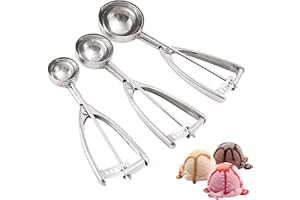 Melon baller Scoop, Melon Baller, Ice Cream Scoop Cookie Scoops Cookie Scoops for Baking Set of 3 Include L/M/S for Fruit, Cu