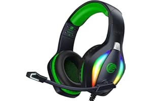 Fachixy FC100 Gaming Headset with Microphone for PS4, PS5, Switch, Xbox, PC, Mac, Gamer Headset with RGB Light, Computer Headphones with Mic