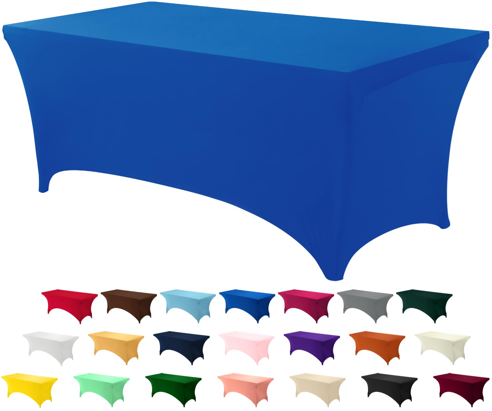 Utopia Kitchen Spandex Table Cloth 1 Pack [6FT, Blue] Tight, Fitted, Washable and Wrinkle Resistant Stretch Rectangular Patio Table Cover for Event, Wedding, Banquet & Parties [183Lx76Wx76H] cm