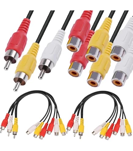 3 RCA Male Jack to 9 RCA Female Plug Splitter Audio Video AV Adapter Cable Hi-Fi