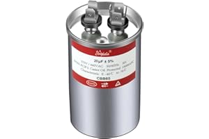 AMPTATA AC Capacitor, 20uf CBB65B Capacitor for AC/HVAC/Air Conditioner/Pool Pump/Condenser Fan Run Motor Start, 20MFD CBB65 370VAC 440VAC 450VAC 50/60Hz Carrier ac Capacitor