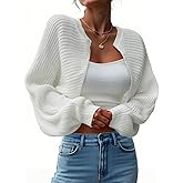 Yousify Women's Bolero Shrug Sweater Open Front Cropped Cardigans Knit Fall Trendy Casual Long Sleeve Y2K Tops