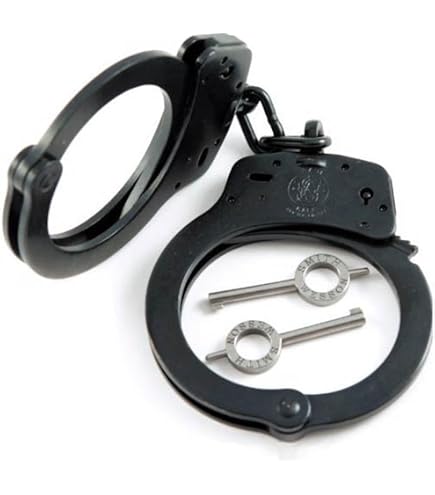 Peerless 701C Chain-Linked Handcuffs With Keys - Black Oxide Steel, Model 700P, USA Made