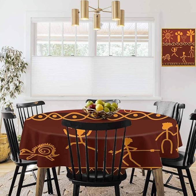 shirlyhome Primitive Tablecloth Tribe Hunting Scene Wild