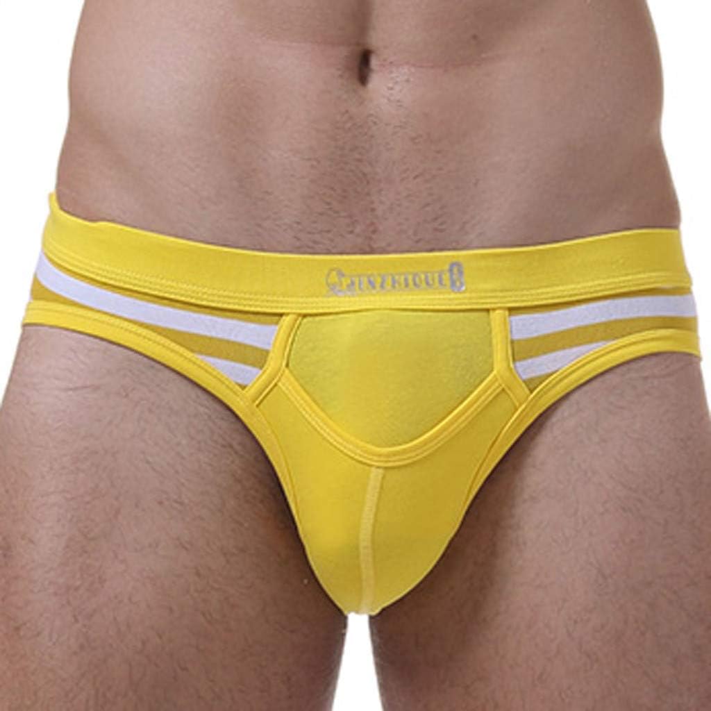 Viewk Sexy Stripe Splicing Underpants Soft Breathable Knickers for Men