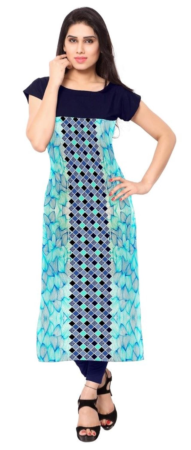 ziyaa women's straight crepe kurta