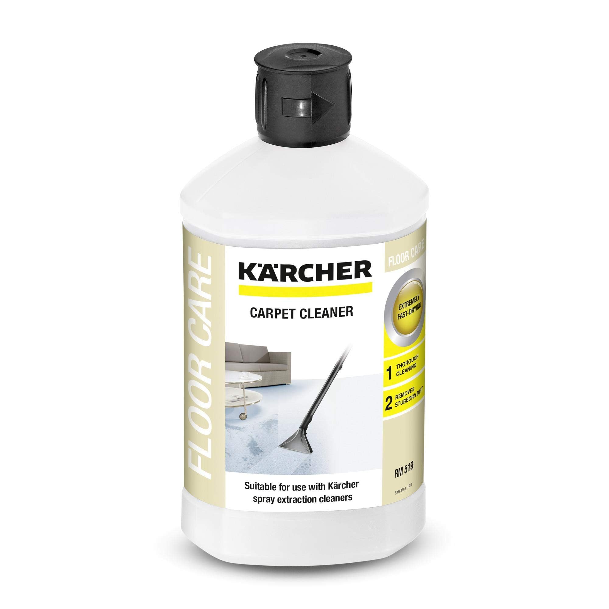 Kärcher Carpet Cleaner RM 519, suitable for cleaning carpets, upholstery, car seats etc., 1l concentrate yields diluted 40l cleaning agent.
