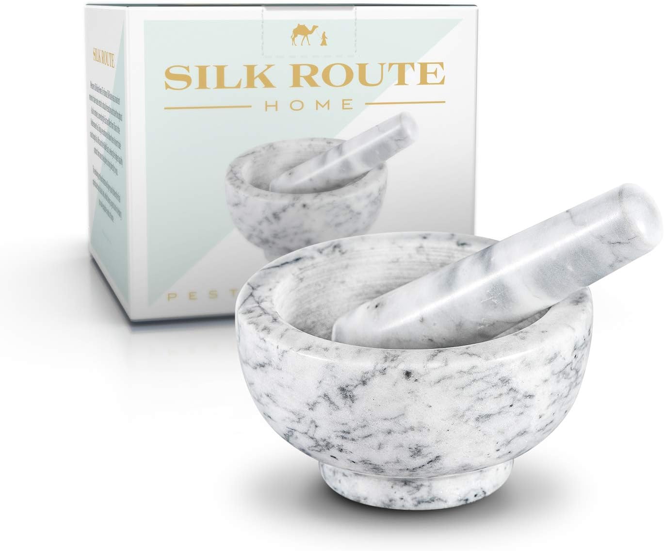 Silk Route Home Classic White Marble Pestle & Mortar