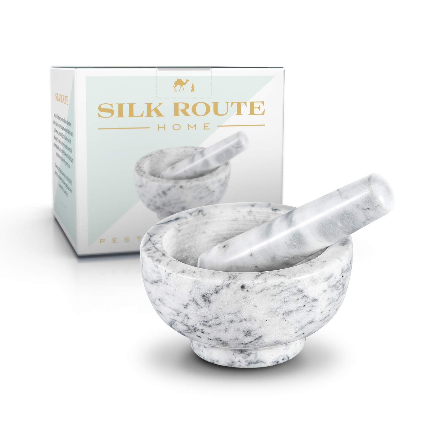 Silk Route Home Classic White Marble Pestle & Mortar