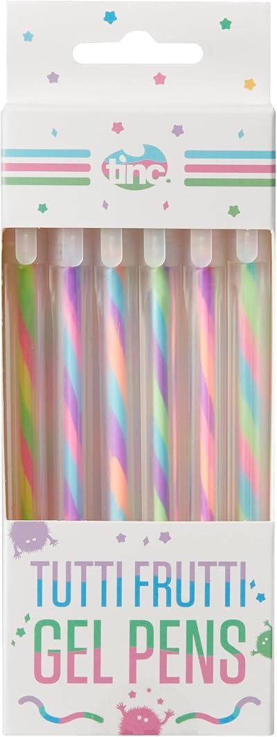 Tinc Tutti Frutti Gel Pens Set of 6 Multicolor Neon Ink