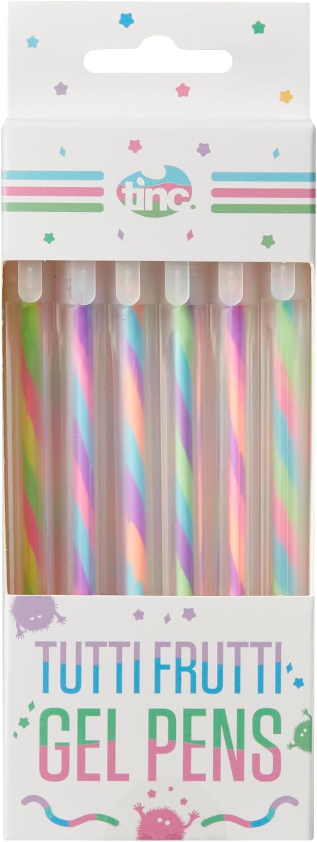 Tinc Tutti Frutti Gel Pens Set of 6 Multicolor Neon Ink