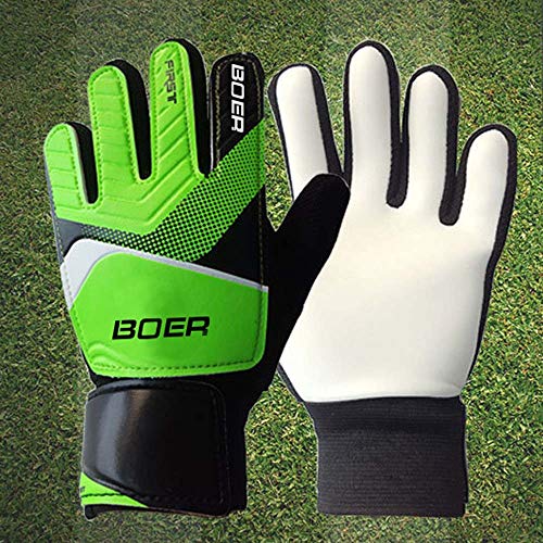 Kids Youth Soccer Goalkeeper Gloves Outdoor Entry Goalie Football Gloves for Girls and Boys, Durable and Comfortable (Green,#5)
