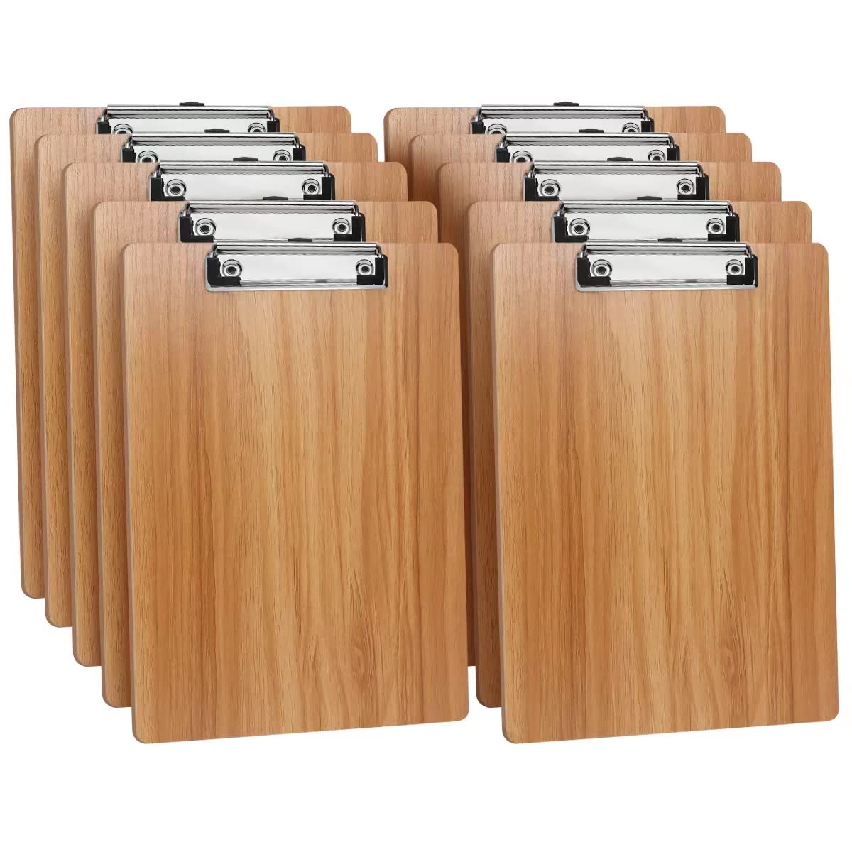 DONGLI 10 Pack A4 Clipboard,Wooden Clipboards with Low Profile Clip and Hanging Hole,Clip Board Hardboard for Office, Business,Restaurant — image 1