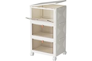 YFXCVSL 23Qt Plastic Storage Bins with Lids 3 Tier, Stackable for Storage, Boxes Lids, Containers, Multifunctional Folding Bedroom, Living Room, Study, Toy White