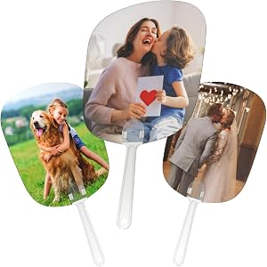Custom Hand Fan - Personalized Fans with Your Photo/Text/Logo, HD Printing Plastic Fan, Customize Handheld Fan for Weddings,
