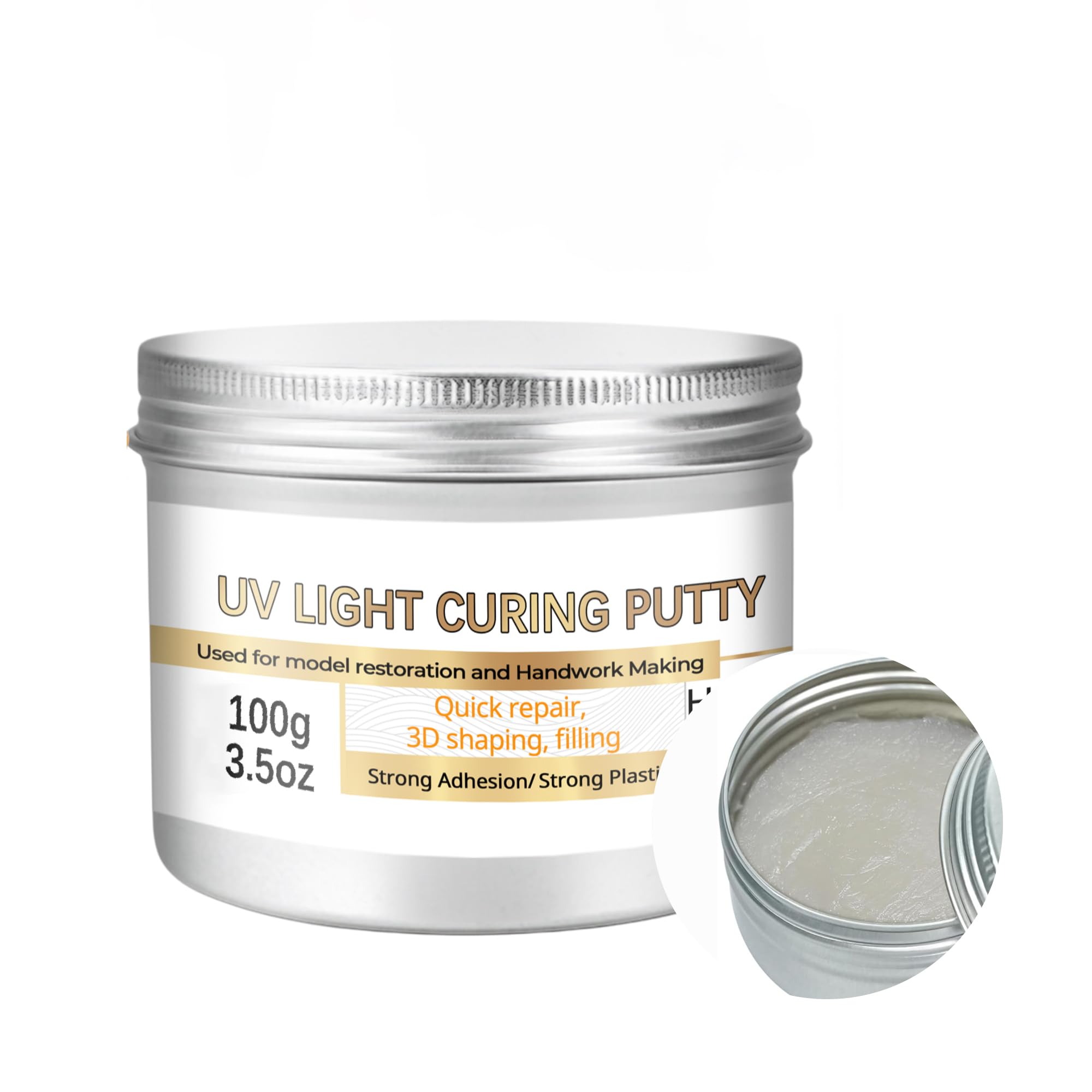 Photo 1 of 100g UV Light Curing Putty – Fast-Cure Model Repair & Detailing, Multi-Purpose Adhesive for Crafts, 3D Print Fixes, Sandable & Durable, Easy to Use for Pros & Hobbyists