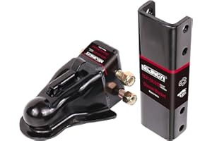 NBJINGYI 2-5/16" Heavy Duty Adjustable Trailer Coupler - 14,000 lb Capacity, 5-Position Channel Bracket, 3" Width, Black Powder Coated