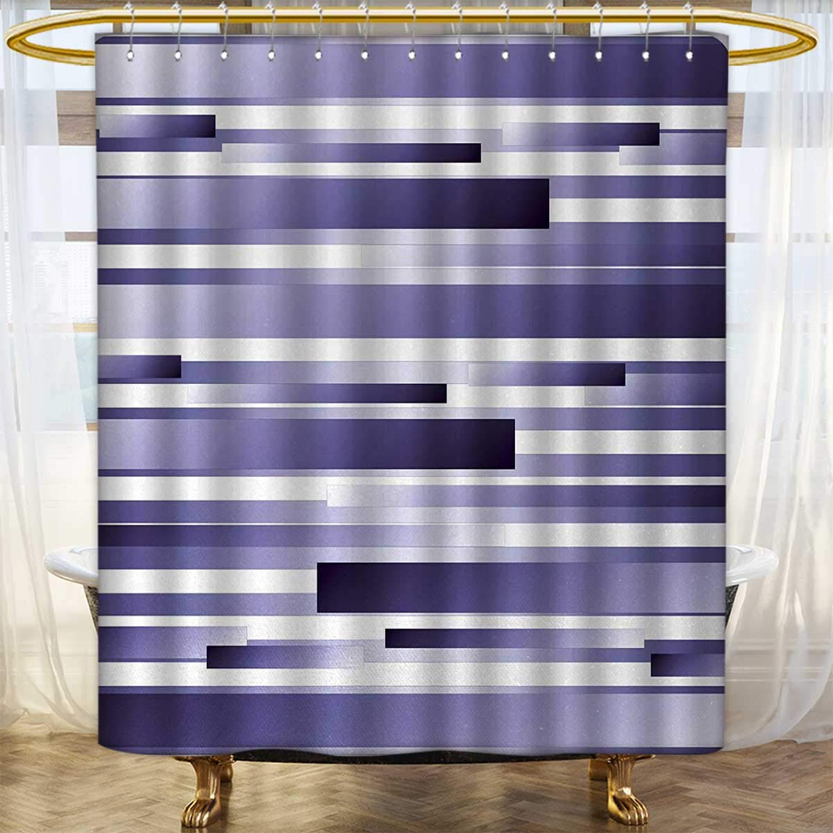 Amazon Com Anhounine Striped Shower Curtains Fabric Shades Of