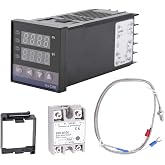 PID Temperature Controller Kit LED REX-C100 with 40A SSR K Type Probe Sensor AC 110V-240V 0℃~1300℃ Alarm Function for Industrial Equipment Heating Systems