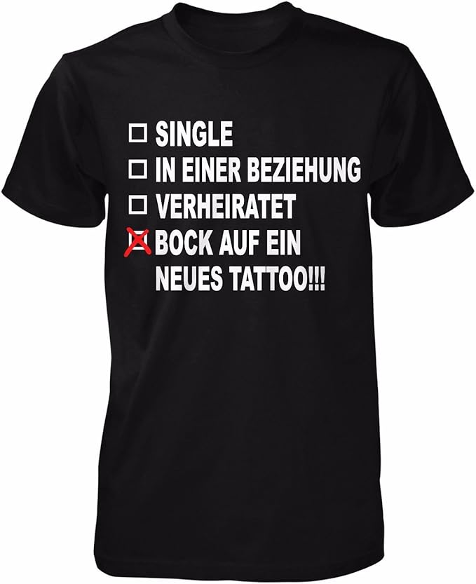 Bock auf EIN neues Tattoo TShirt Oldschool Sprüche Herren Style