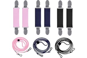 Lymizhuo 9Pcs Elastic Mitten Clips - Adjustable Glove Straps for Kids & Adults, Secure Steel Grip with 3 Pcs 55" Strings | To