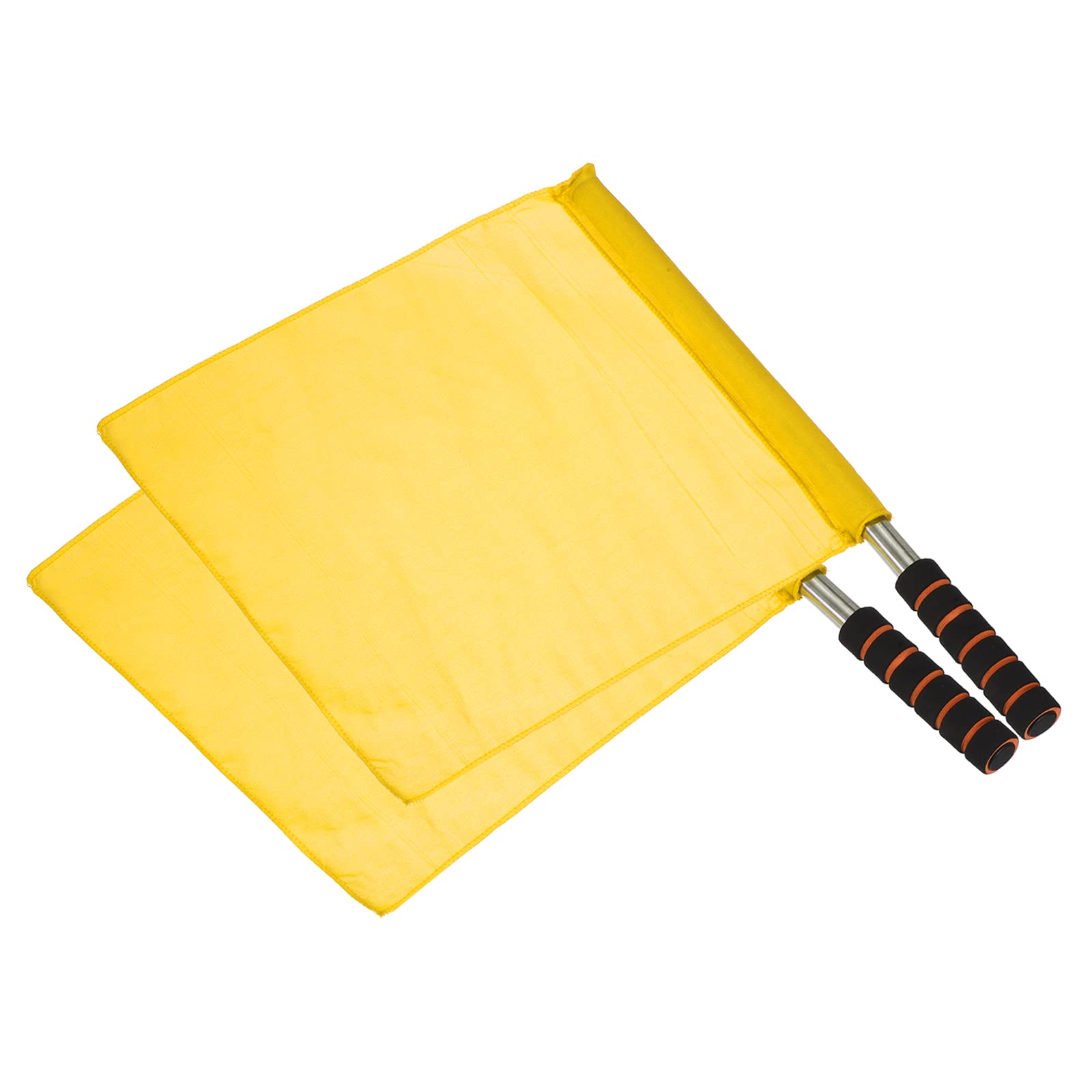 PATIKIL Referee Flag, 2 Pack Stainless Steel Pole Sponge Handle for Football Soccer Track and Field Sports Linesman Command Hand Signal, Yellow