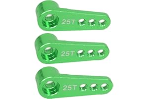 UURCSKY Aluminum 25T Steering Servo Horn Arm,RC Steering Servo Arm Horn for RC 1:8 1:10 Model Car/Boat Futaba HSP HPI Wltoys Himoto Redcat Axial 3 pcs/Set（Green）
