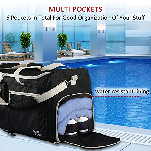 Travel Inspira 85L Foldable Travel Duffel Bag Luggage Sports Gym Water