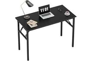 Need 31.5in Folding Table Foldable Computer Desk Office Desk Writing Desk, No Need to Assemble, with BIFMA Certification, Bla