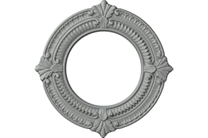 Ekena Millwork CM11BN Benson Ceiling Medallion, 11 1/8"OD x 6 1/8"ID x 5/8"P, Factory Primed