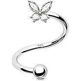 Jewseen 925 Sterling Silver Twist Helix Piercing Jewelry Helix Earrings 16g Butterfly Cartilage Earrings Cartilage Jewelry for Women
